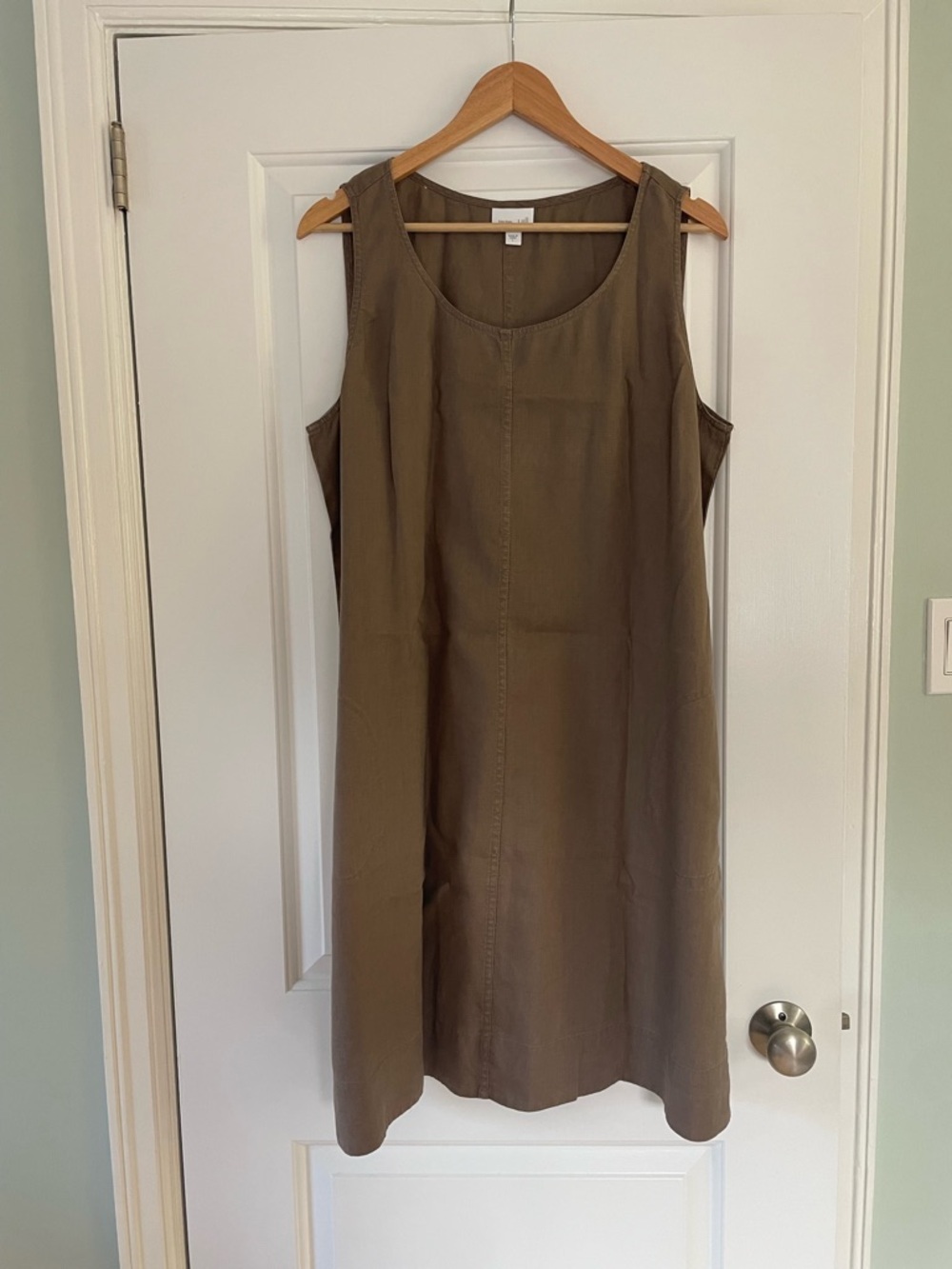 J. Jill brown 100% linen sleeveless dress size L